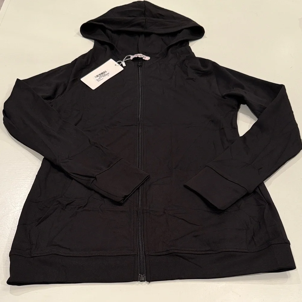 NWY Hibelle Classic Black Women's Zip-Up Hoodie - Picture 5 of 7